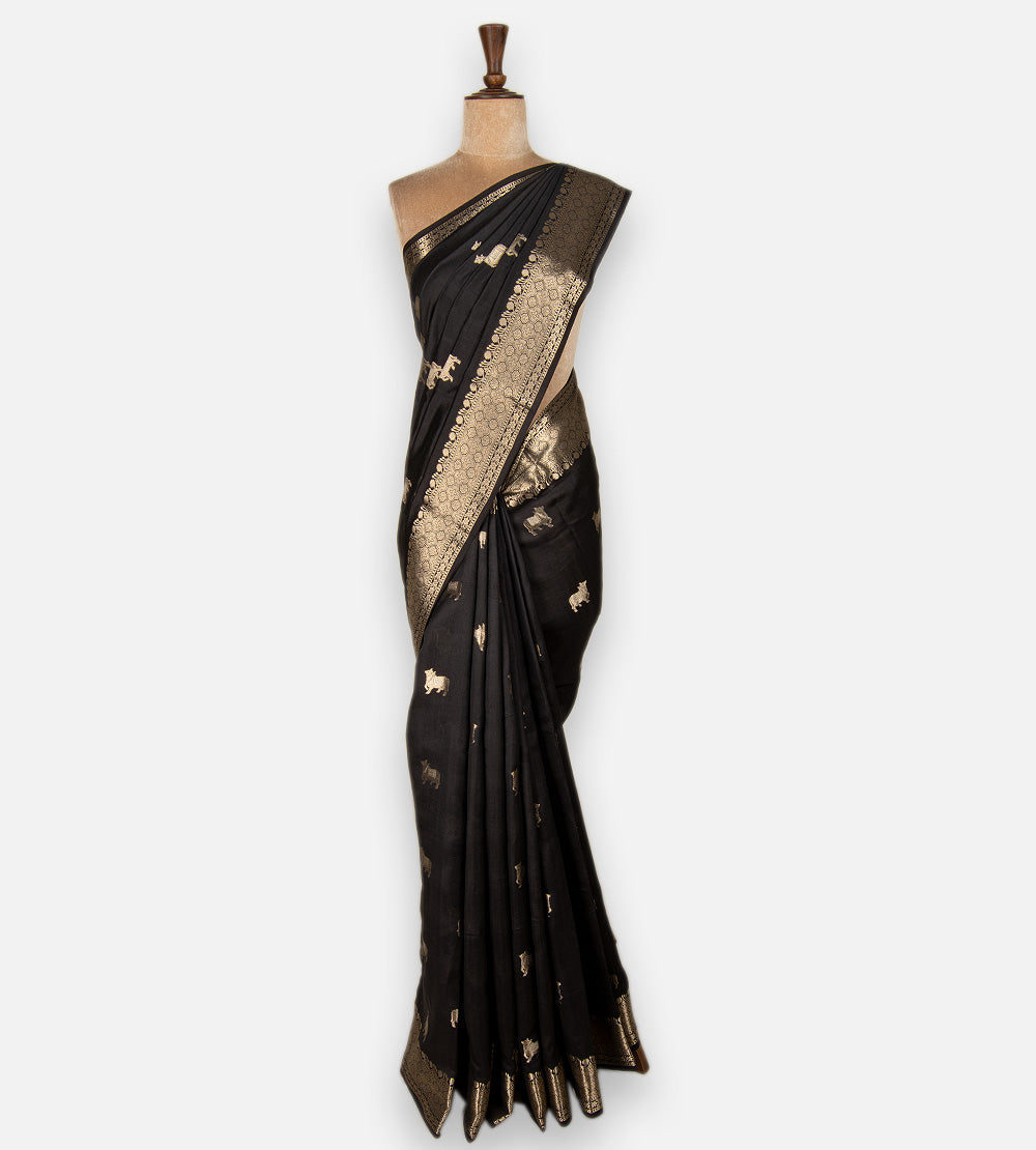 Black Chaniya Silk Saree