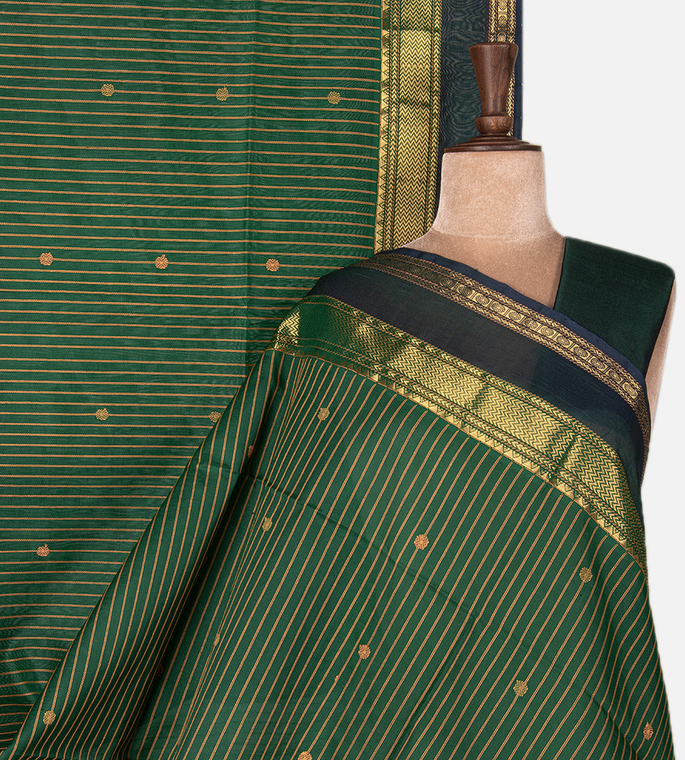 Green Cotton Silk Saree