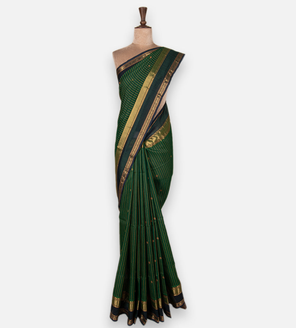 Green Cotton Silk Saree