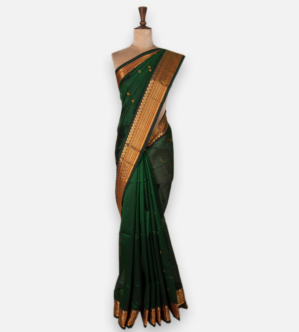 Green Cotton Silk Saree