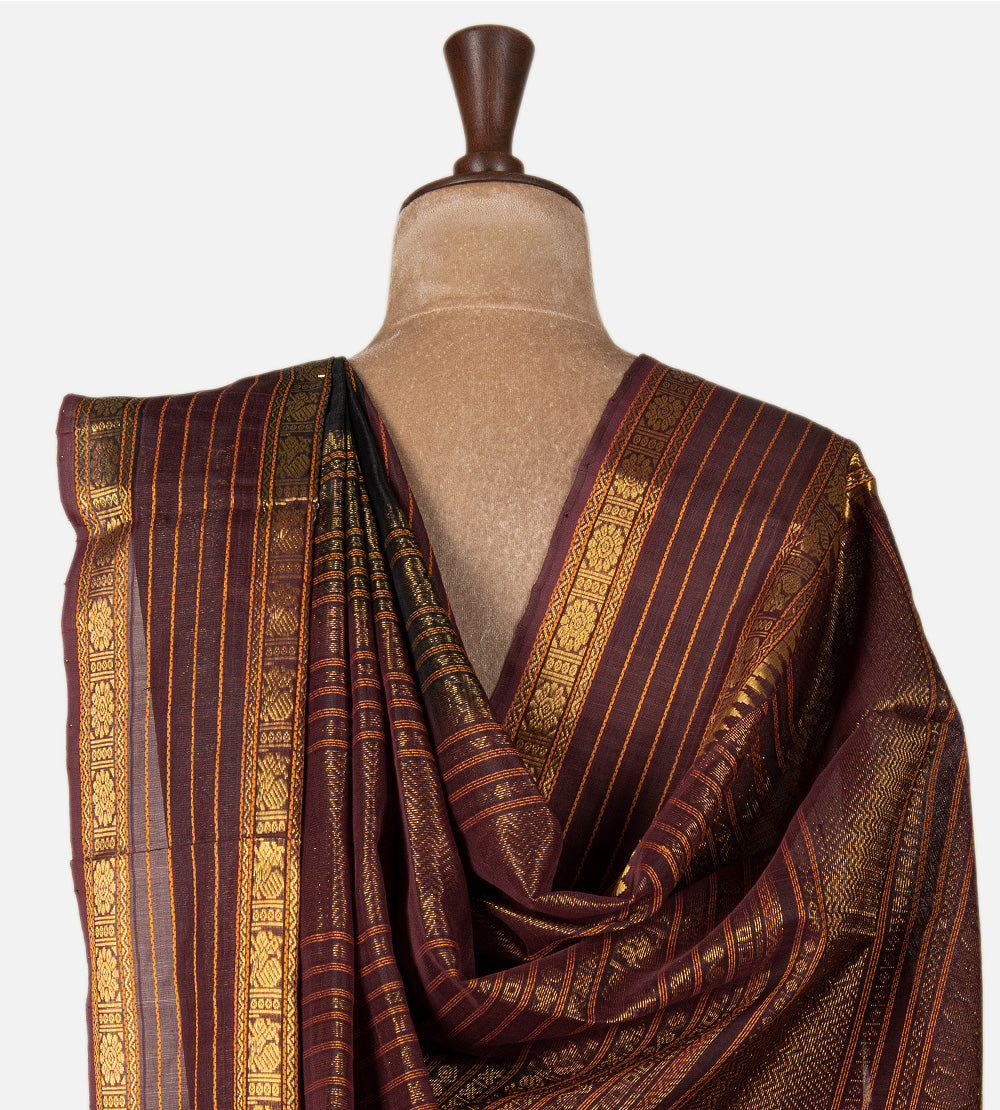 Black Cotton Silk Saree