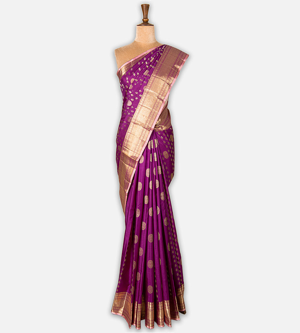 Purple Kanchipuram Silk Saree