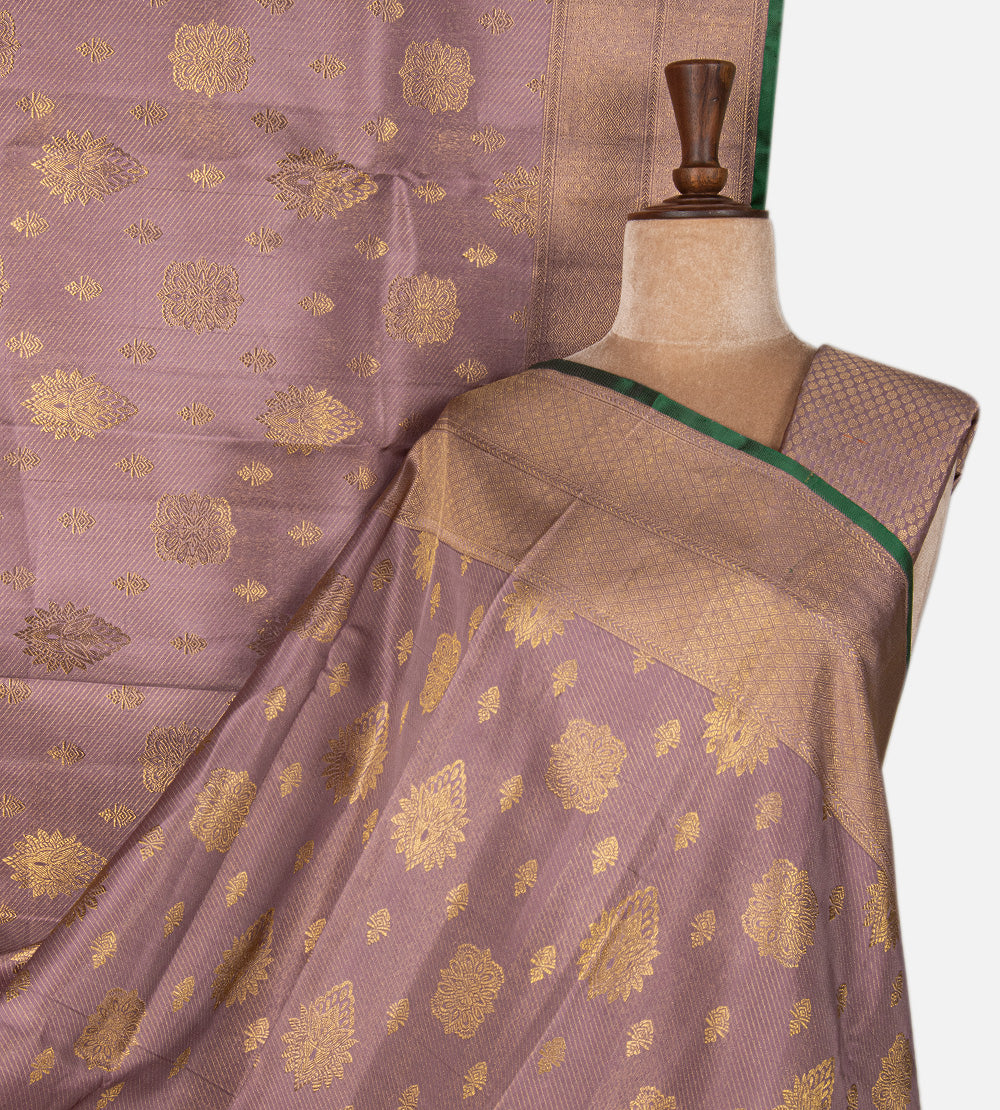 Aubergine Purple Kanchipuram Silk Saree