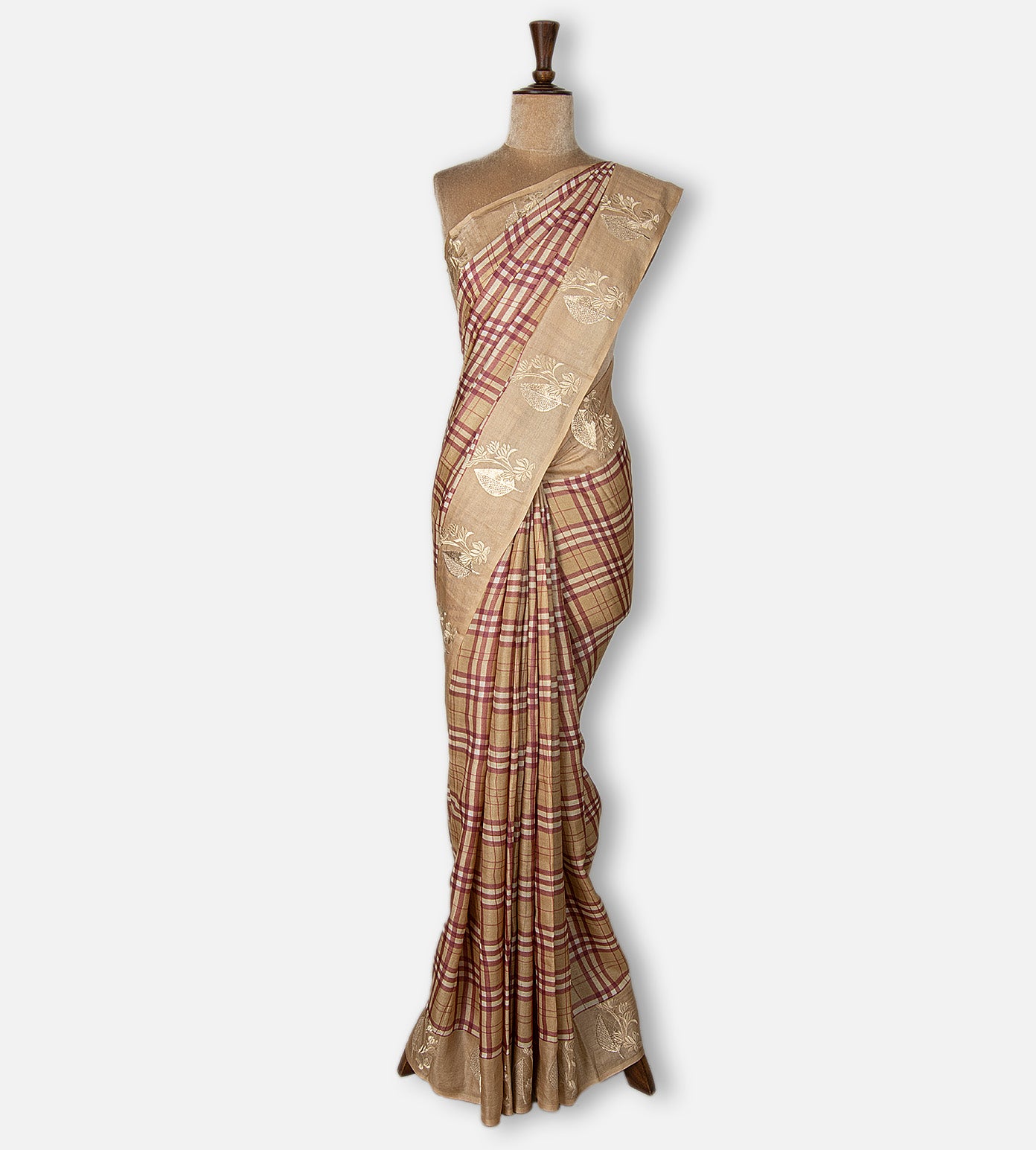 Deep Beige Tussar Saree