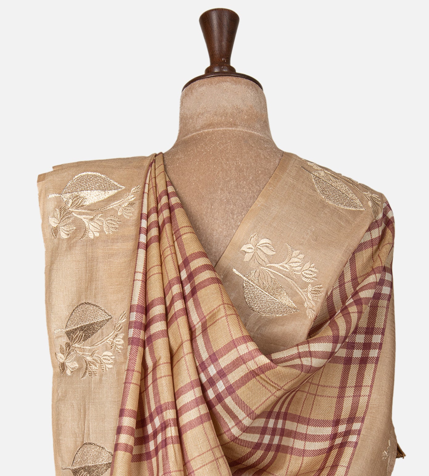 Deep Beige Tussar Saree
