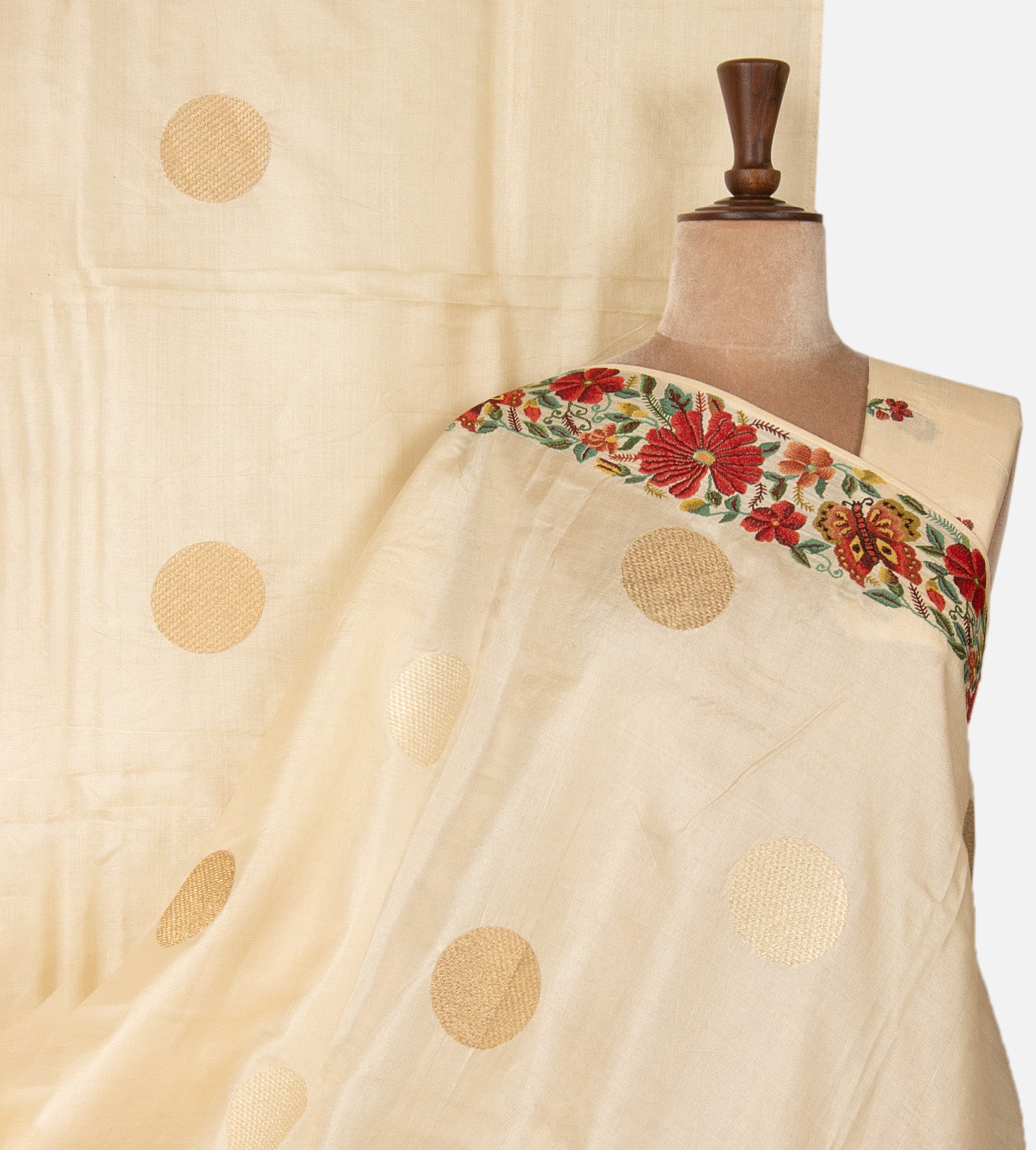 Off-White Tussar Saree
