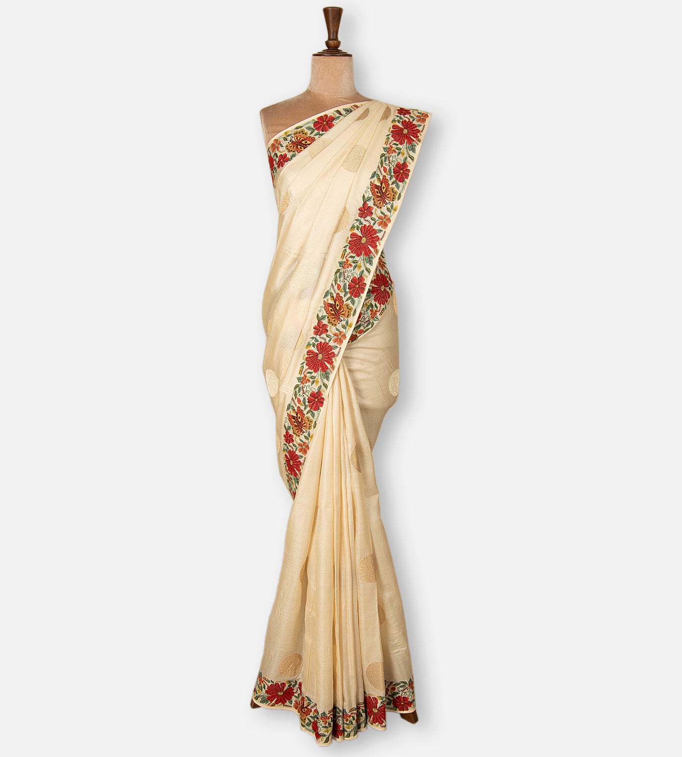 Off-White Tussar Saree