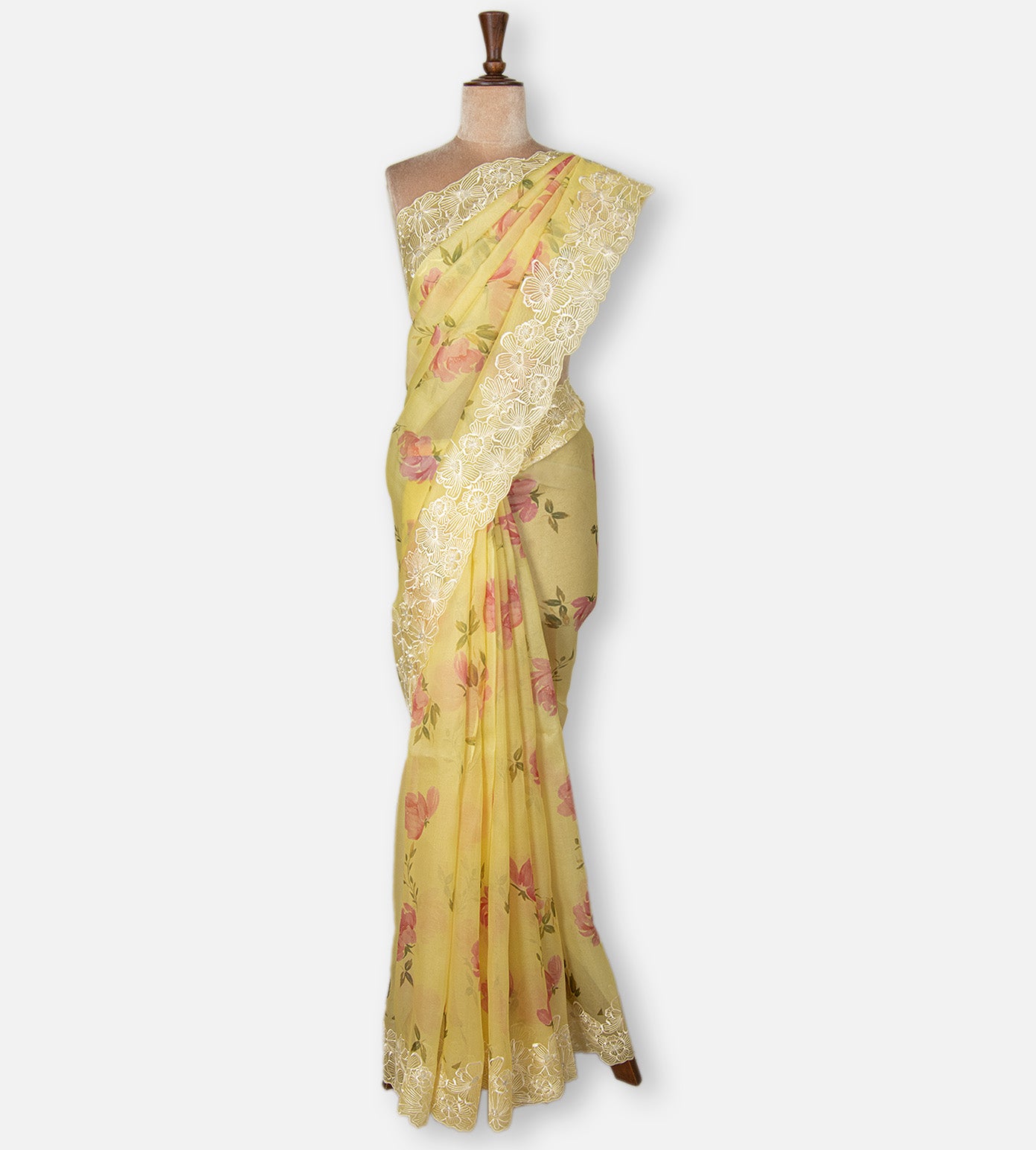 Yellow Organza Saree