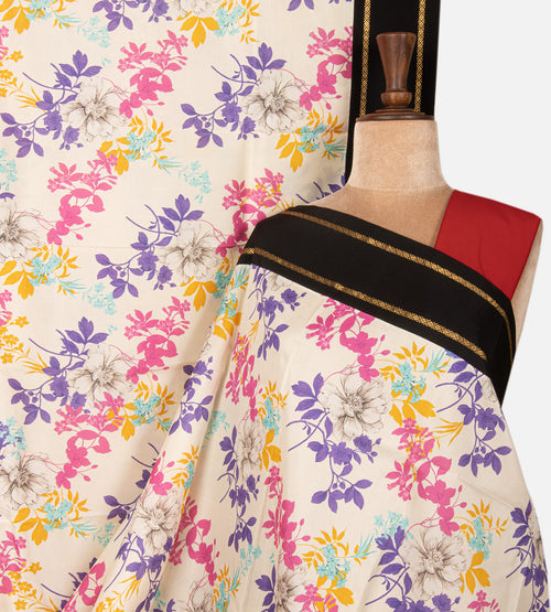 Off-White Soft Silk Saree