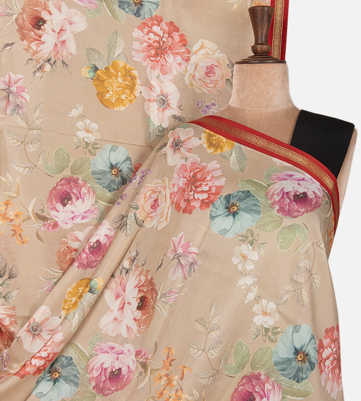 Creme Soft Silk Saree