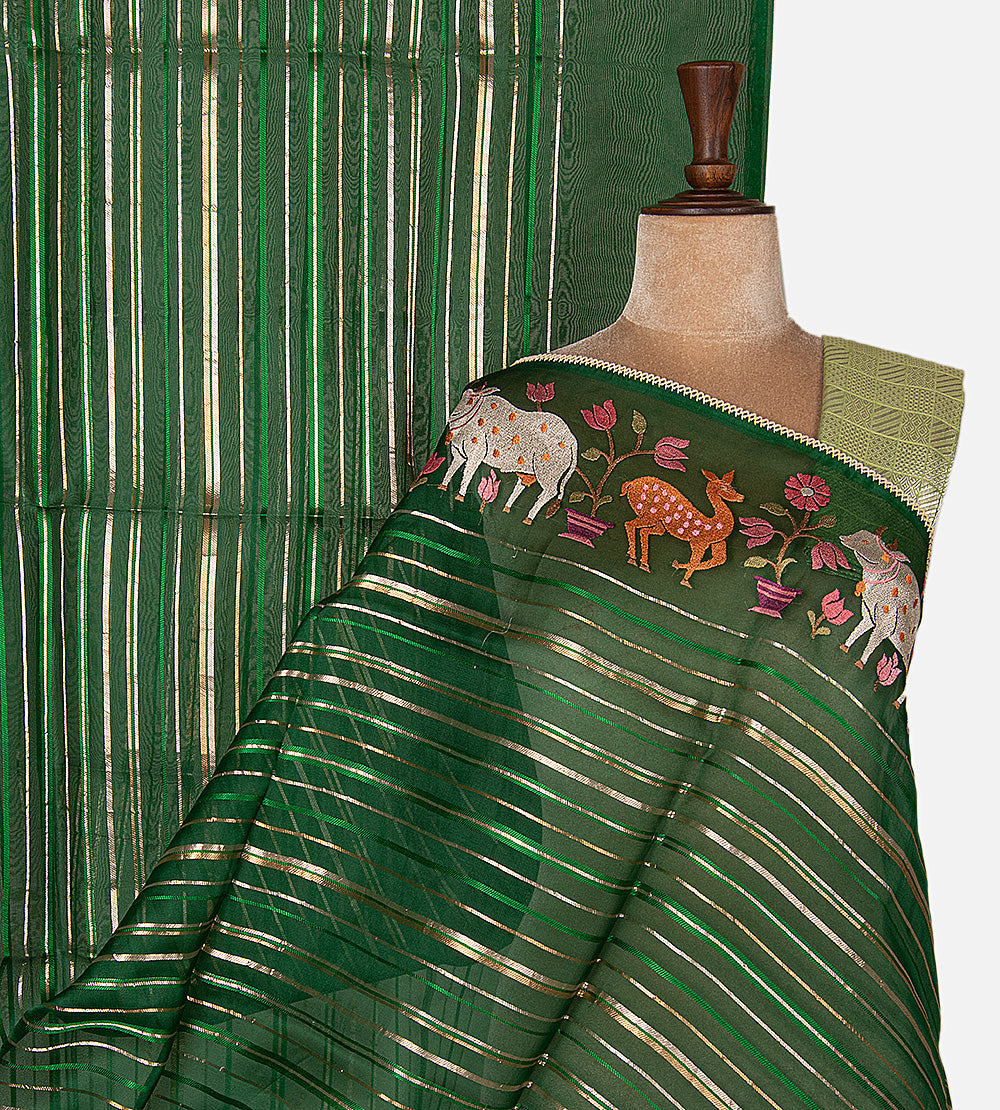 Green Organza Saree