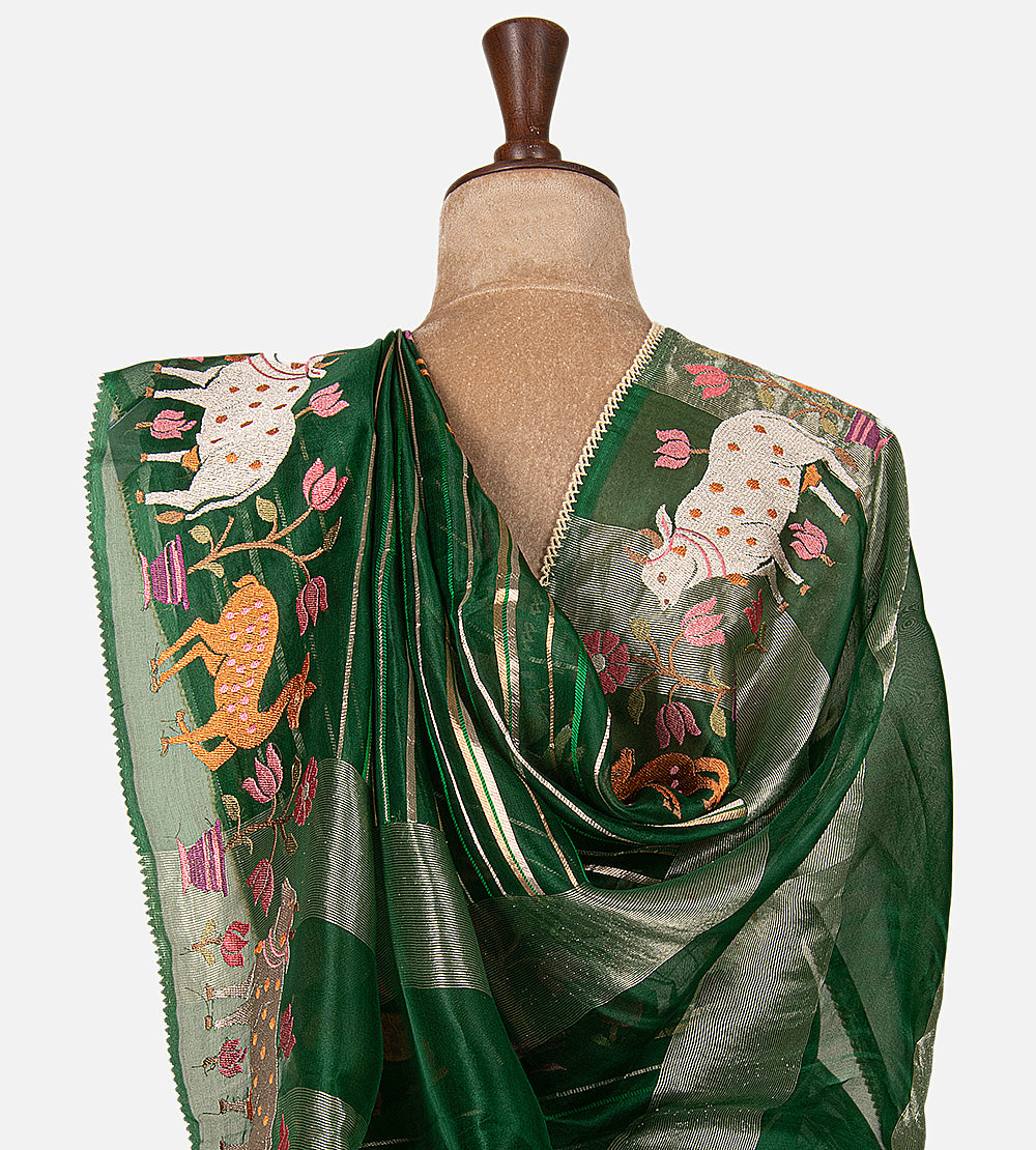 Green Organza Saree