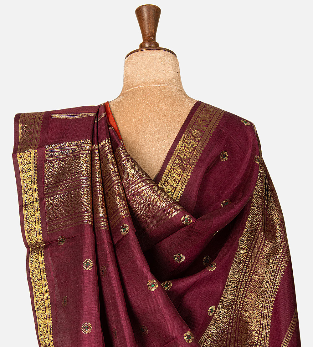 Orange Kanchipuram Silk Saree