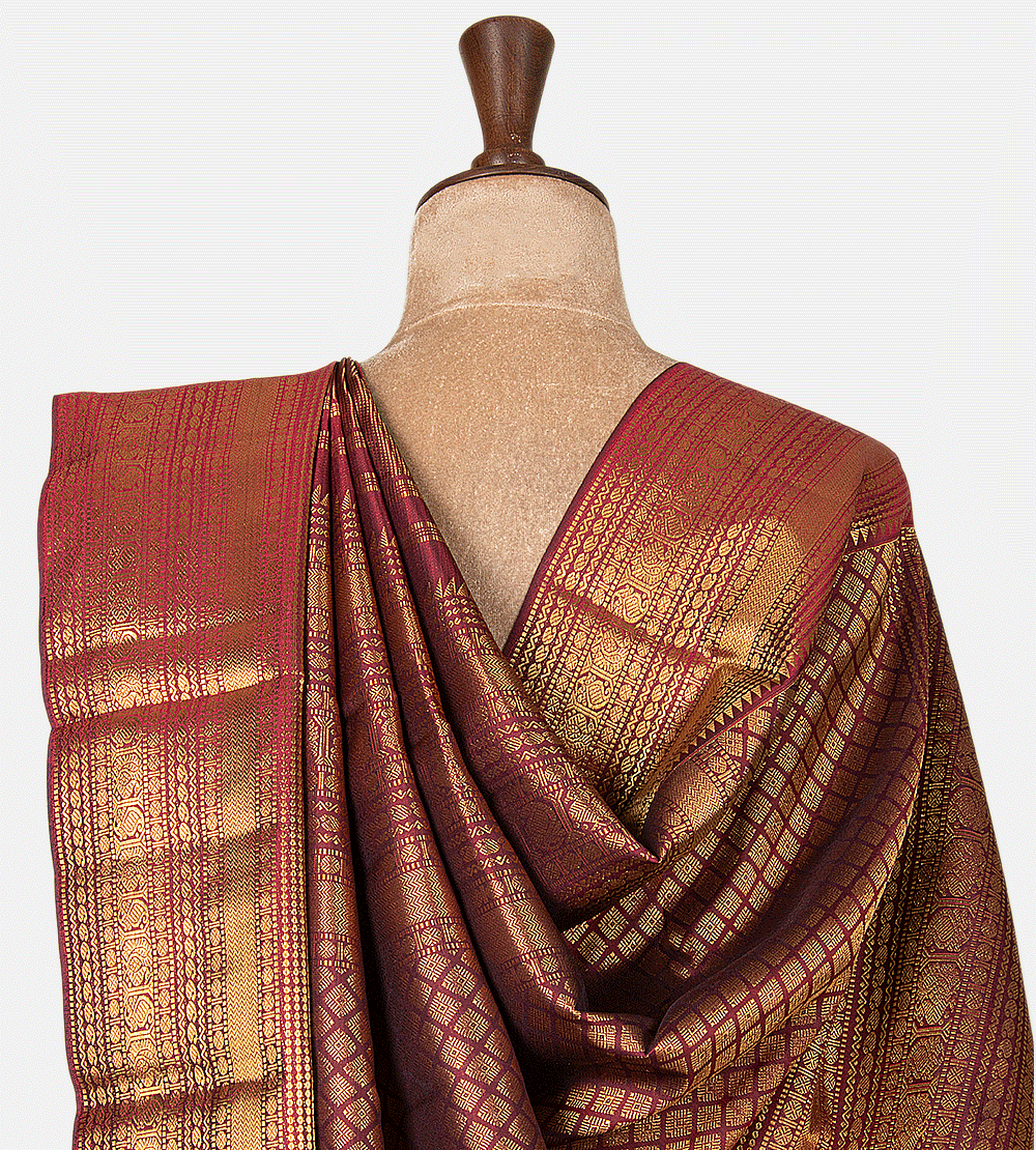 Deep Pink Kanchipuram Silk Saree