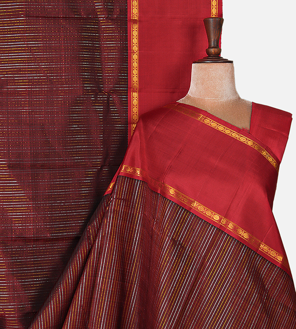 Maroon Kanchipuram Silk Saree