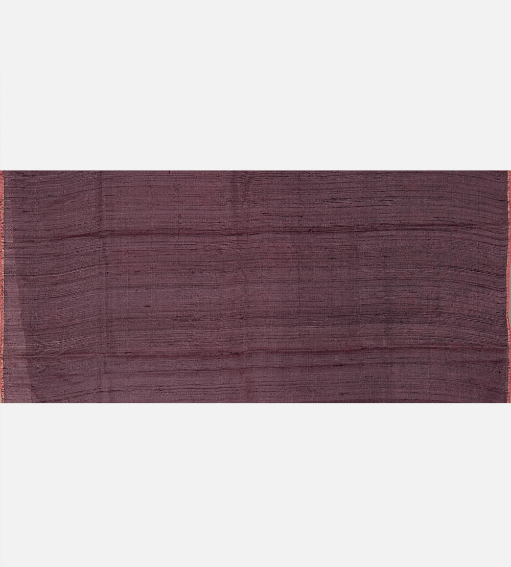 Aubergine Purple Tussar Saree