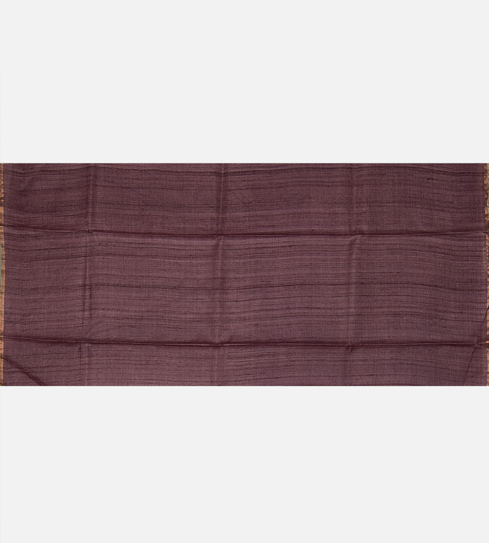 Aubergine Purple Tussar Saree