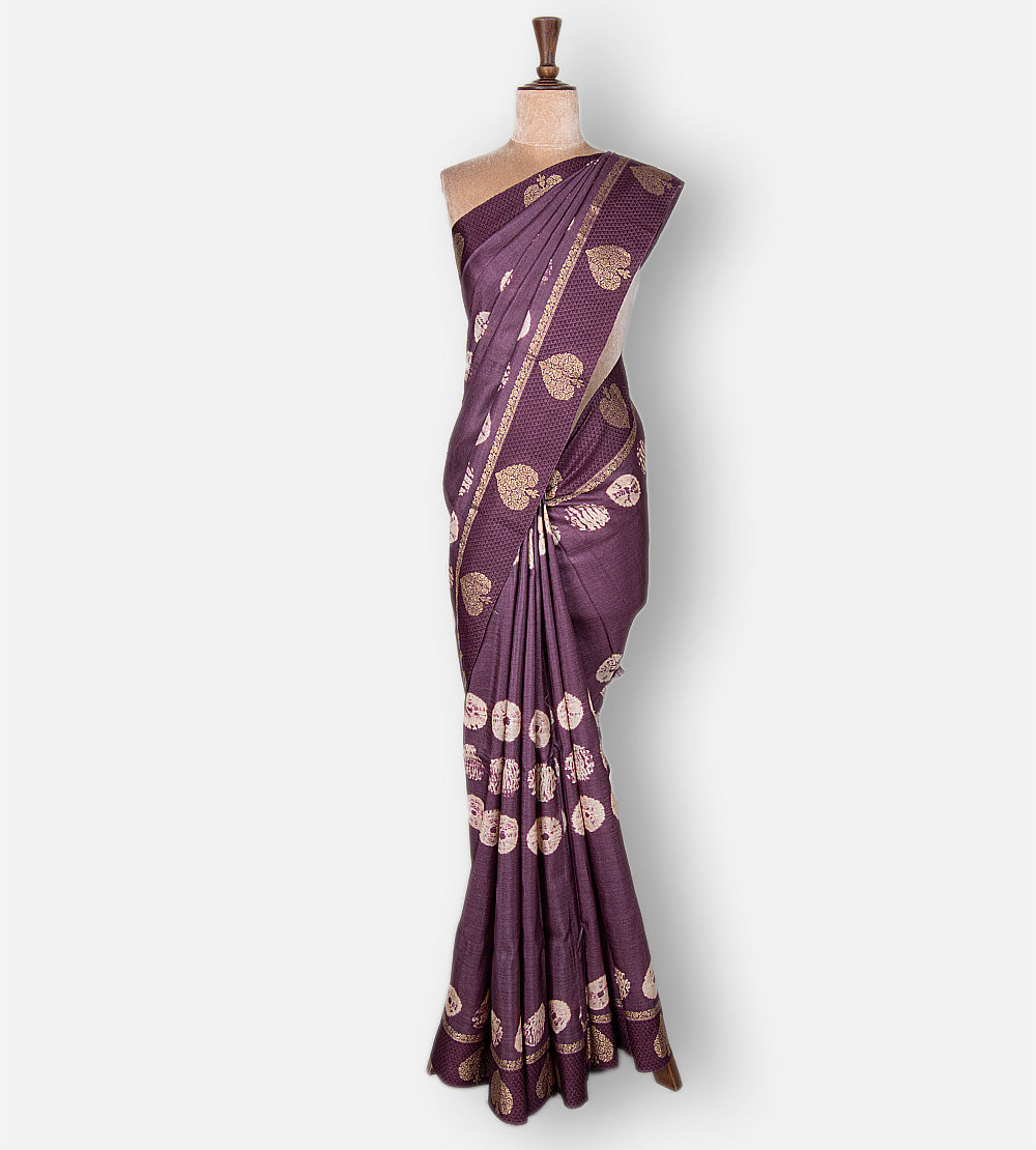 Purple Tussar Saree