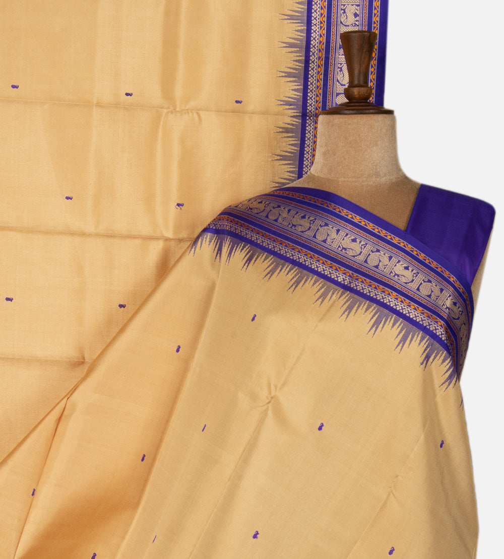 Beige Kanchipuram Silk Saree