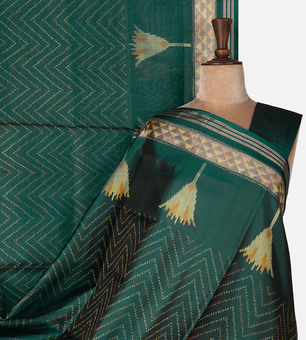 Emerald Green Patola Silk Saree