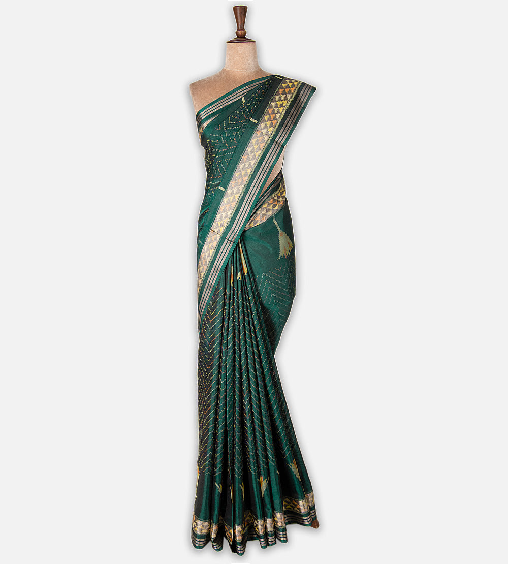 Emerald Green Patola Silk Saree