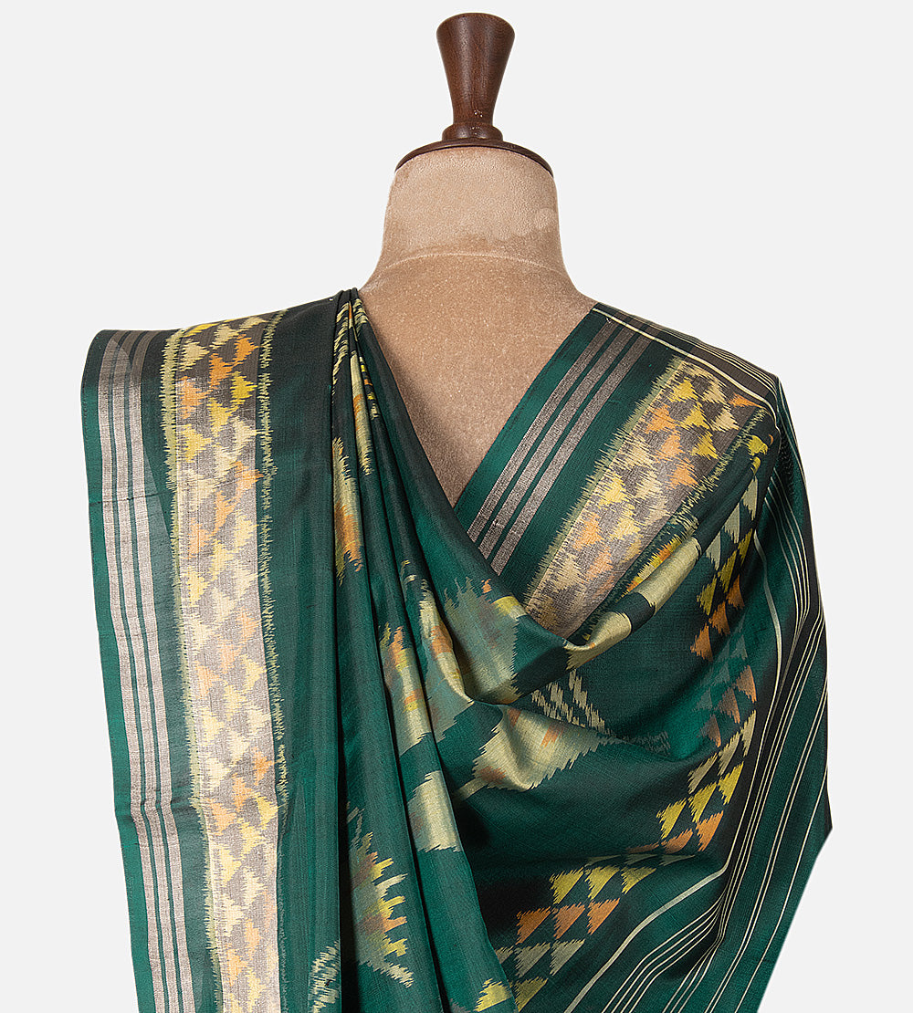 Emerald Green Patola Silk Saree