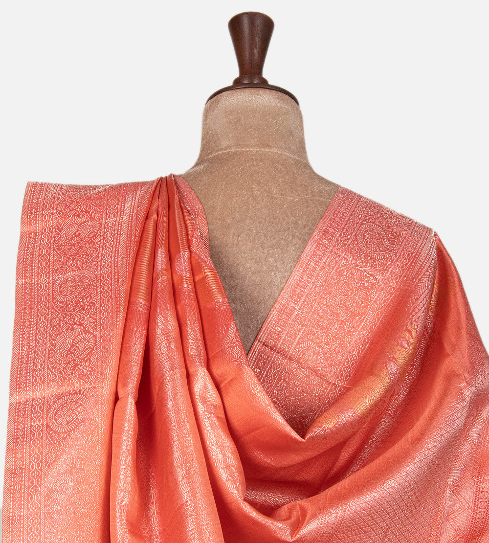 Peach Kanchipuram Silk Saree