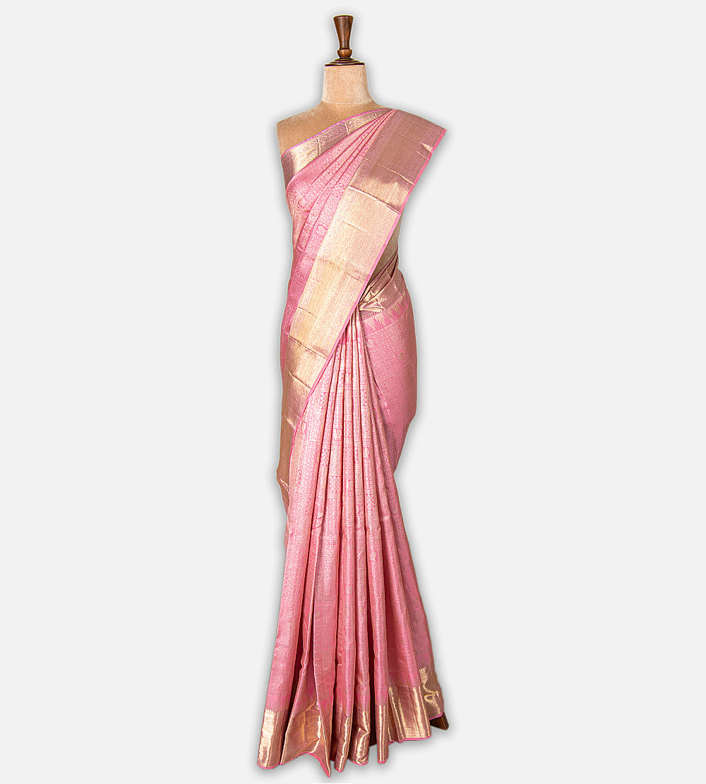 Pink Kanchipuram Silk Saree