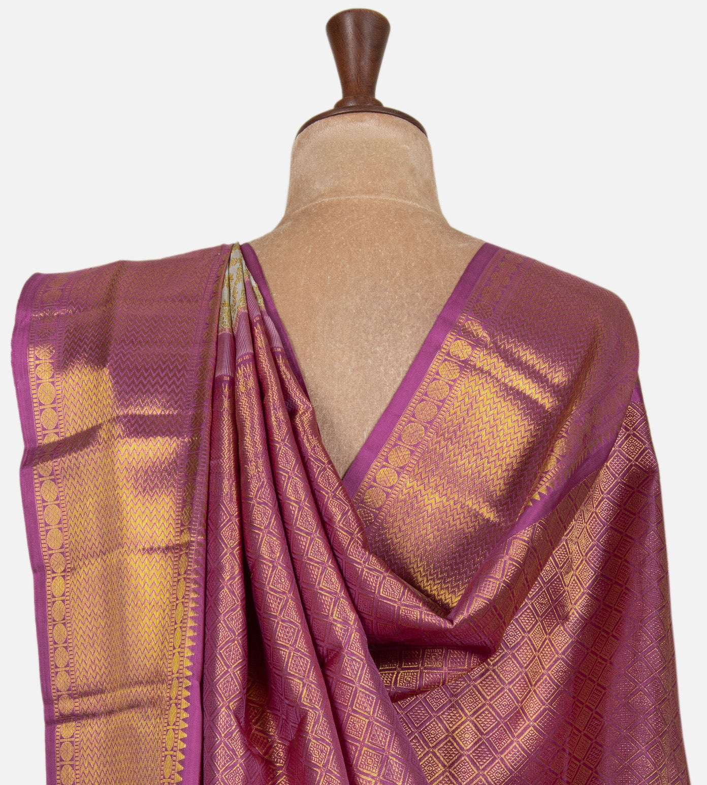 Creme Kanchipuram Silk Saree