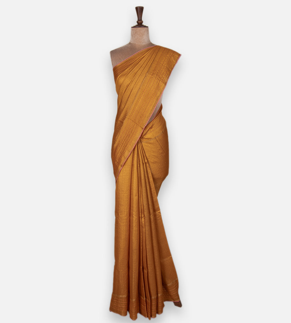 Yellow Tussar Saree