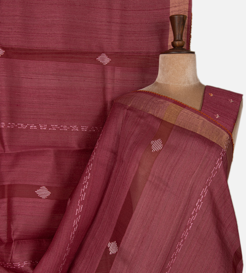 Red Tussar Saree