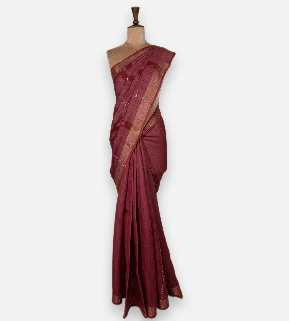 Red Tussar Saree