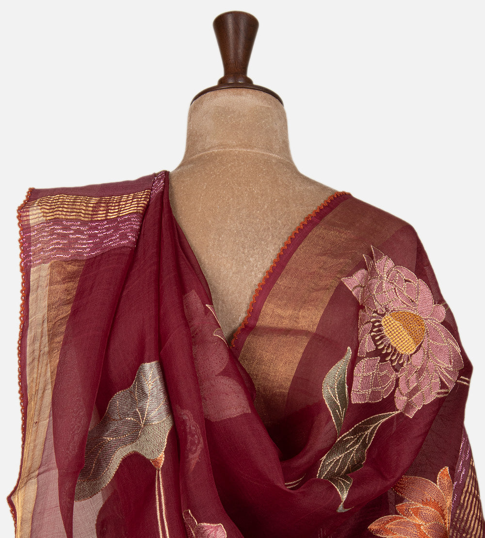 Red Tussar Saree