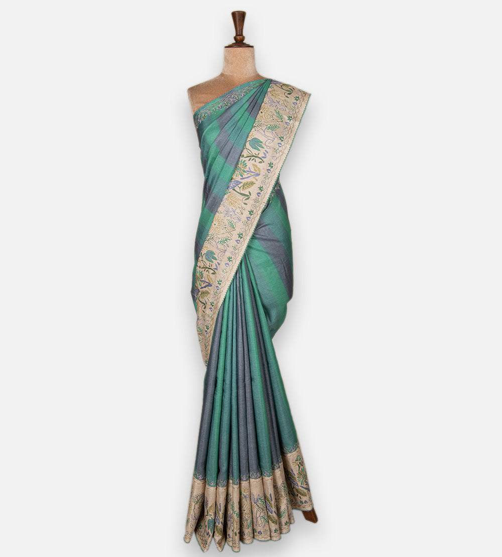 Multicolour Tussar Saree