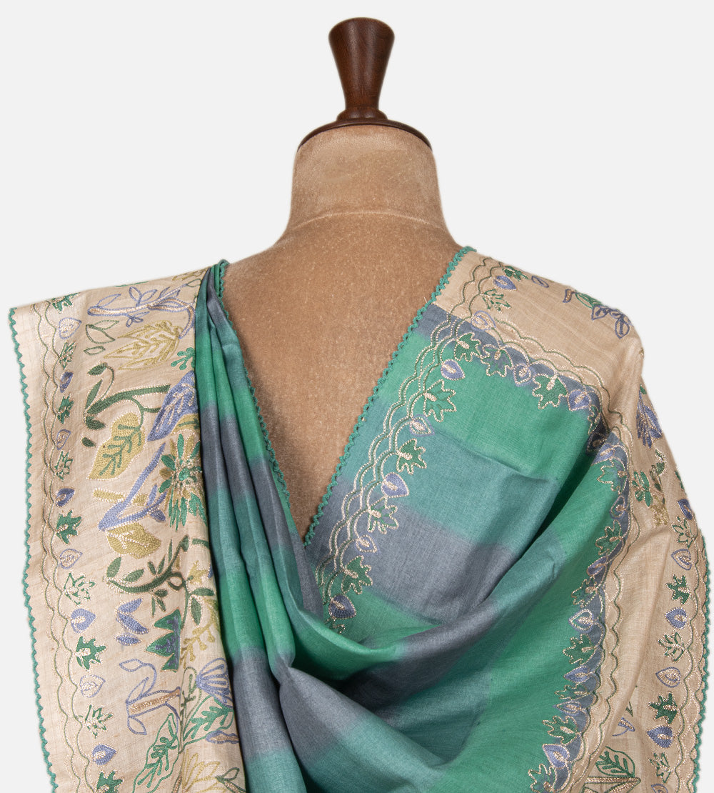 Multicolour Tussar Saree