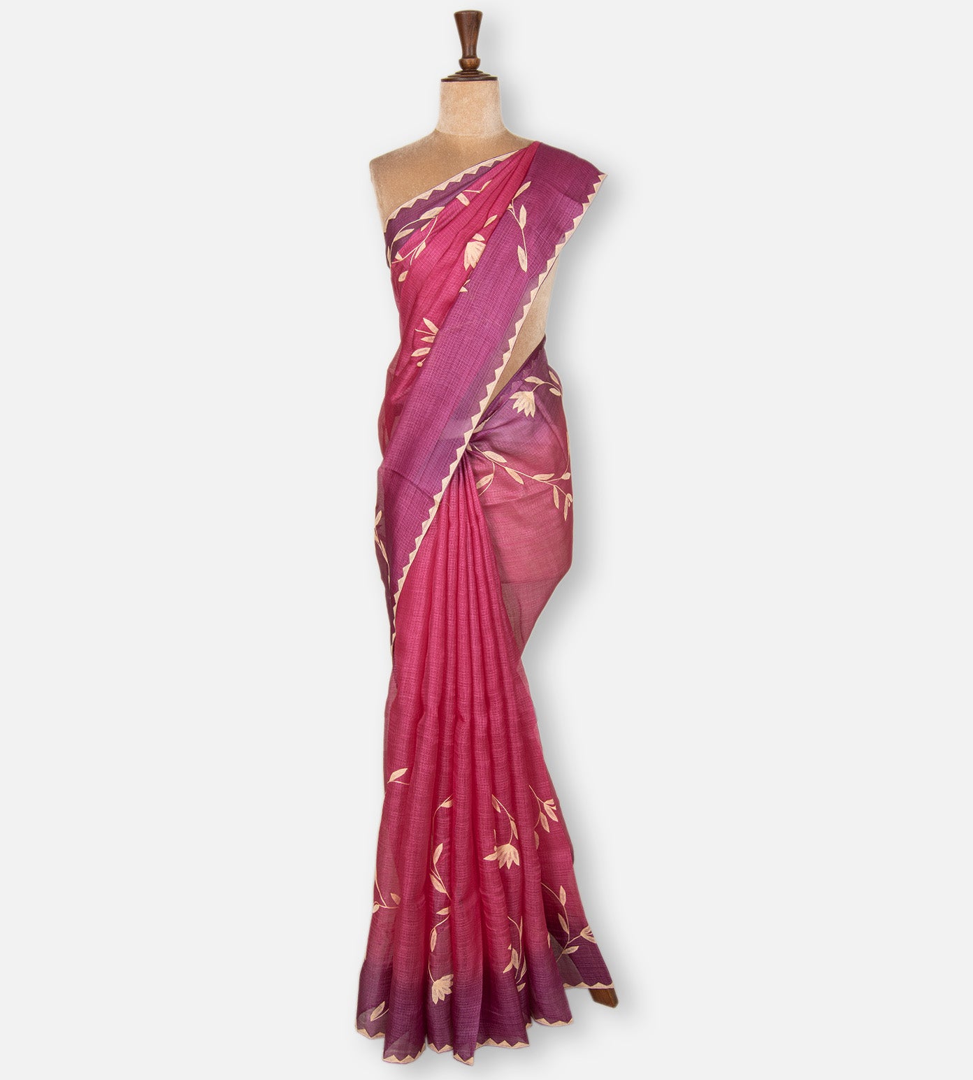 Pink Tussar Kota Saree
