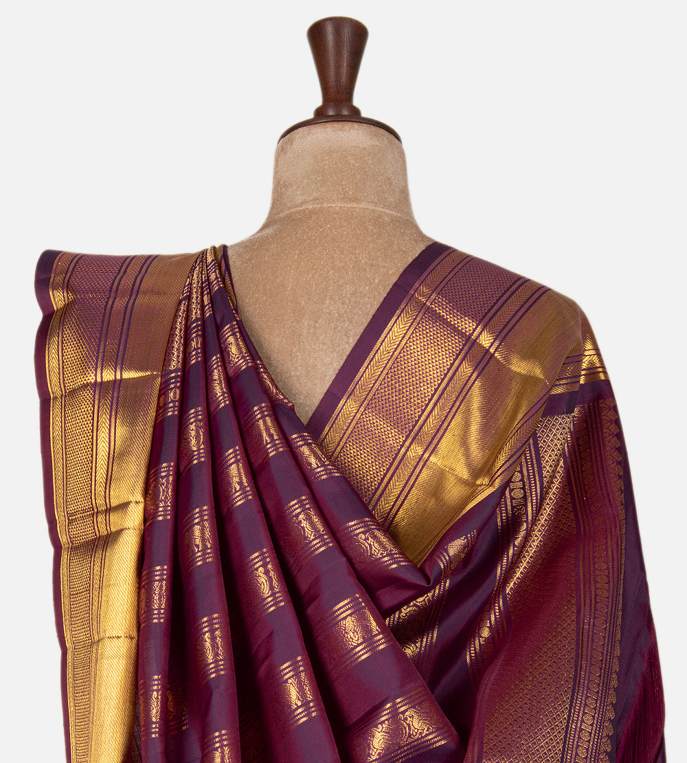 Purple Kanchipuram Silk Saree