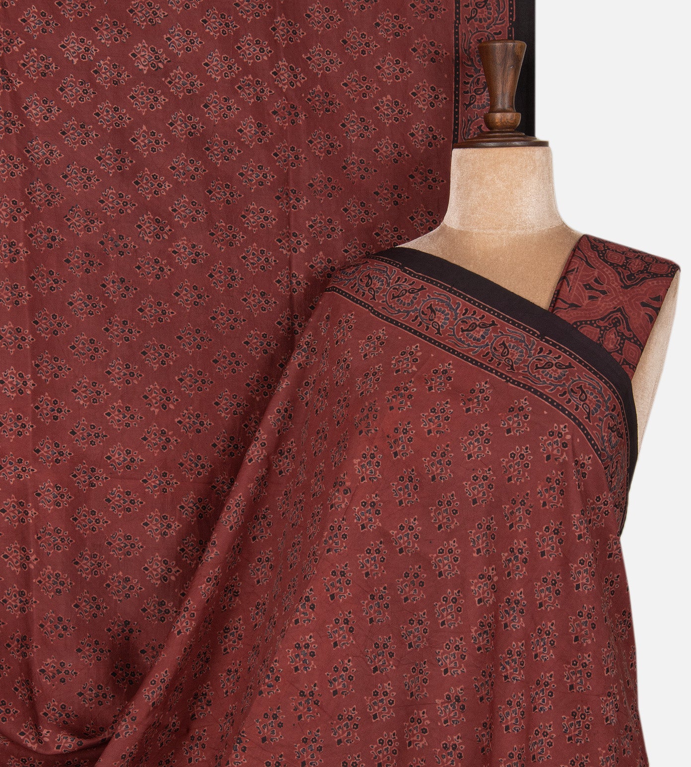 Red Crepe Saree