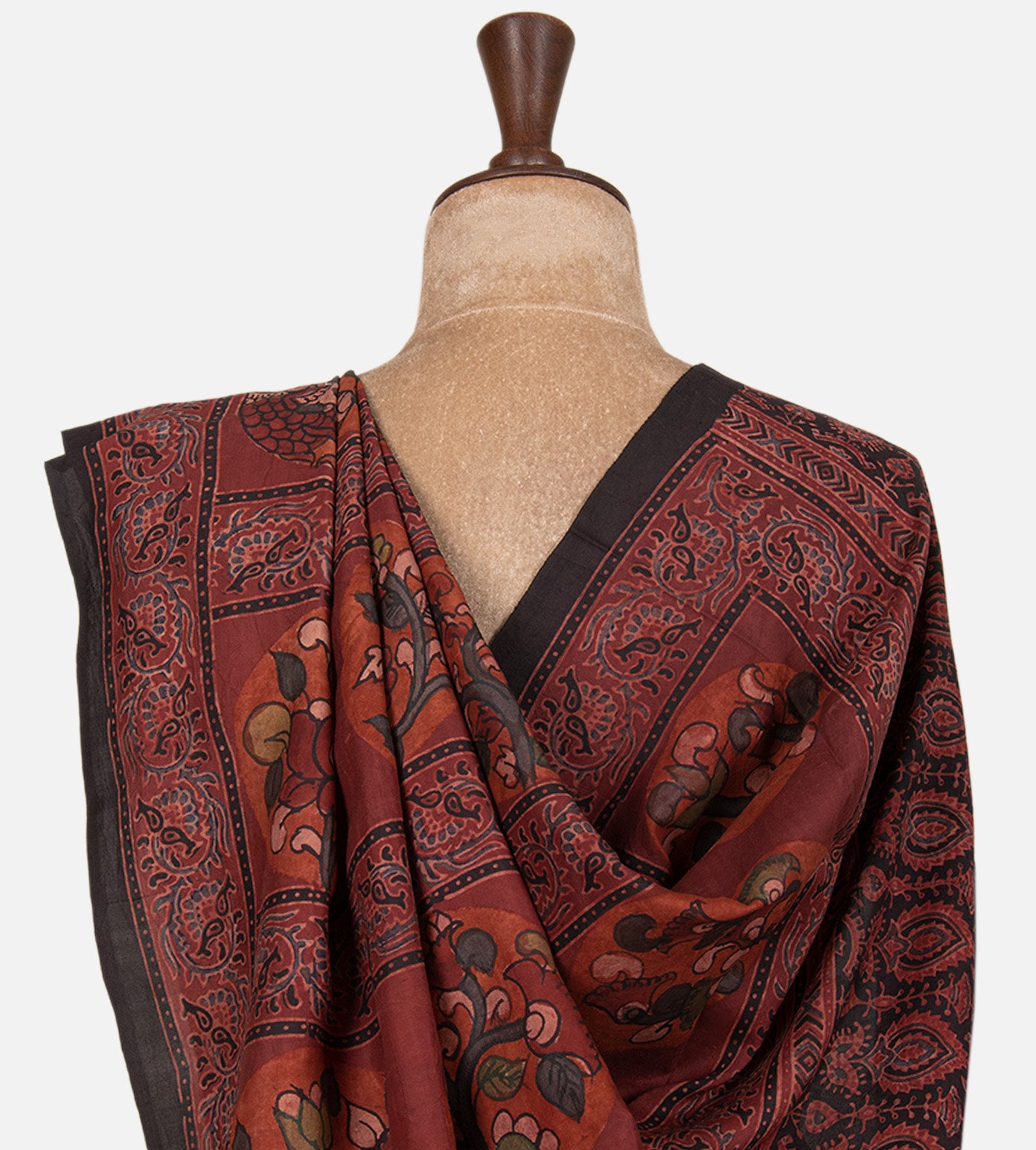 Red Crepe Saree