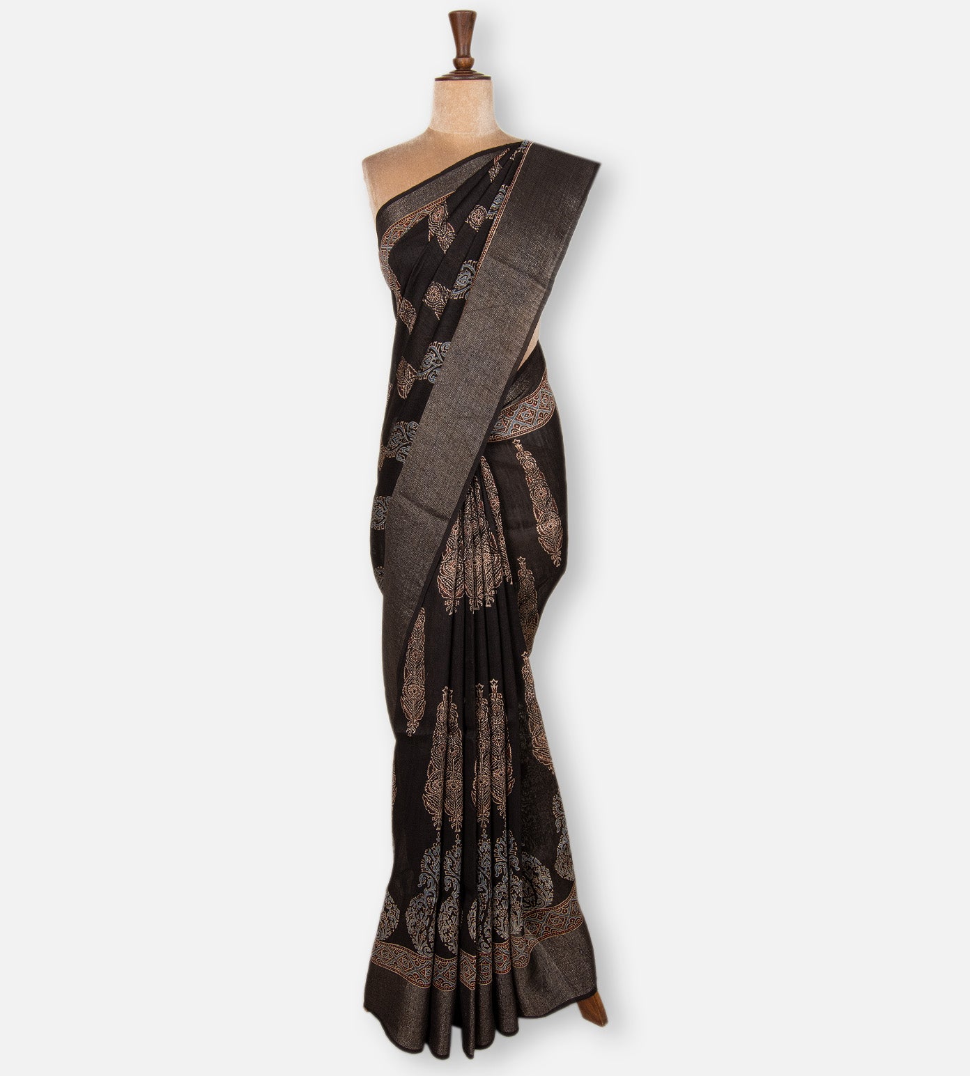 Black Linen Saree