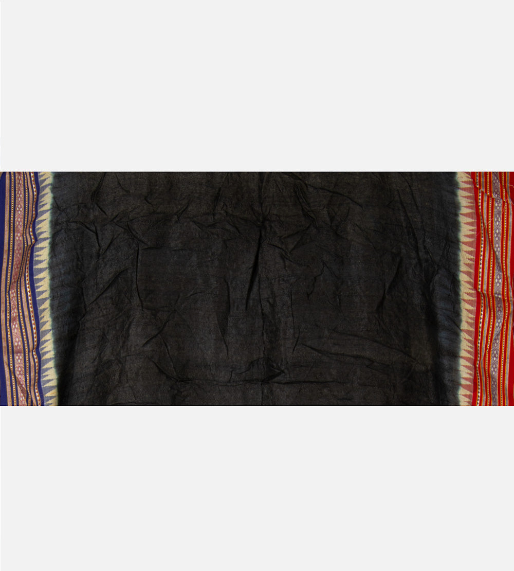 Black Bandhani Tussar Vidharba Saree