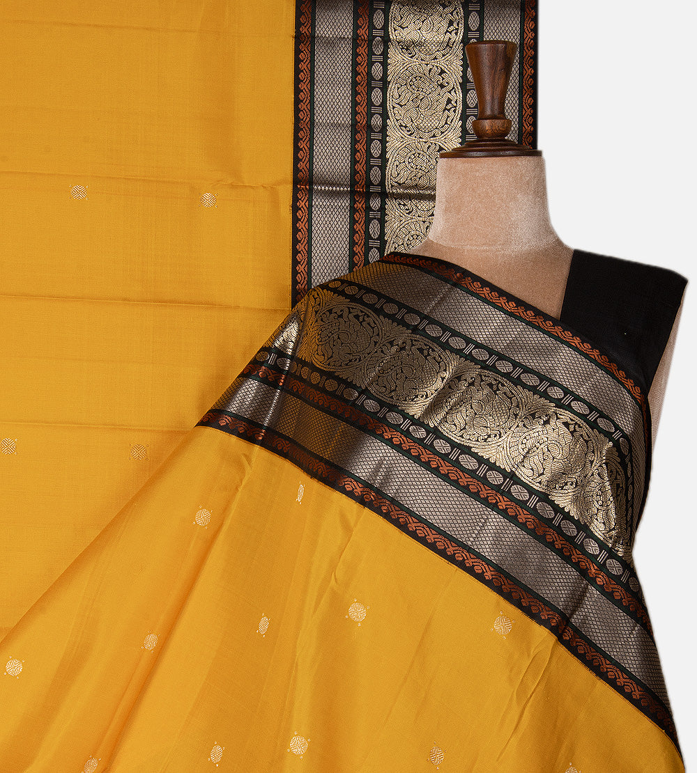 Yellow Kanchipuram Silk Saree