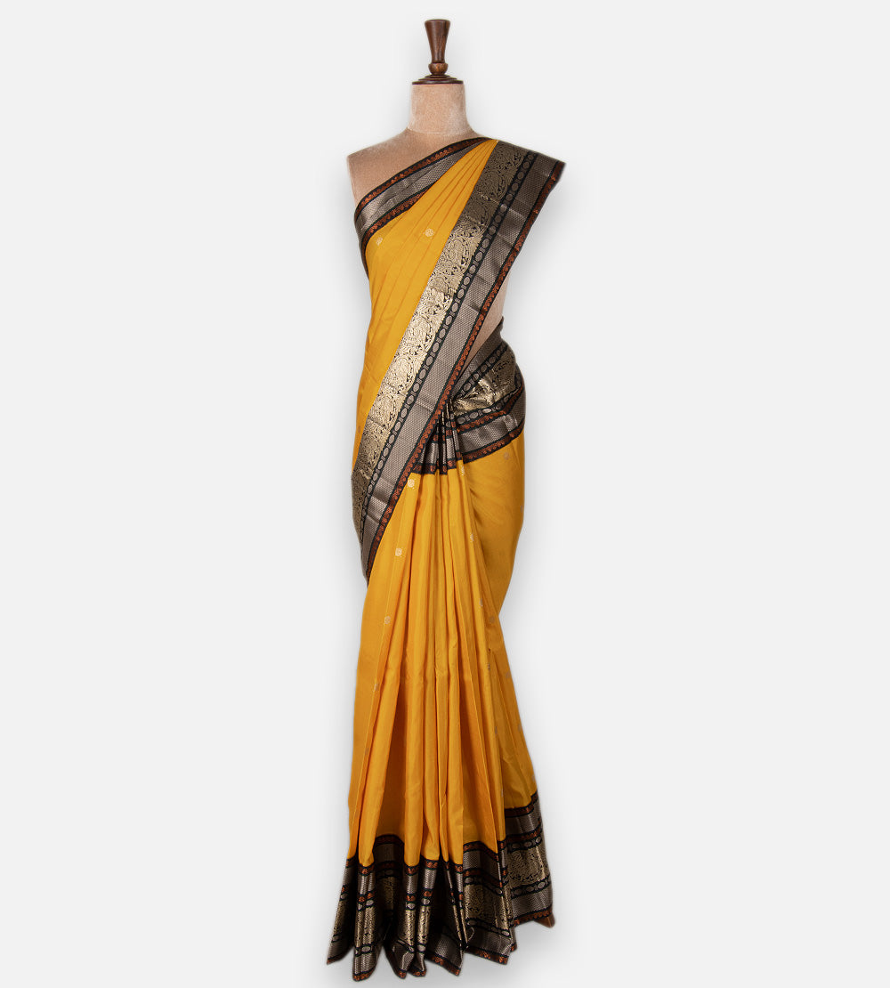 Yellow Kanchipuram Silk Saree