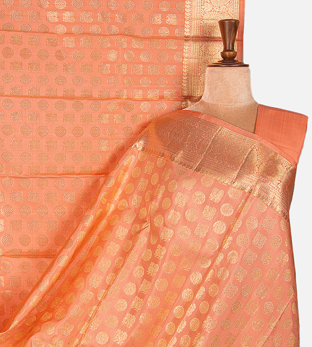 Peach Kanchipuram Silk Saree