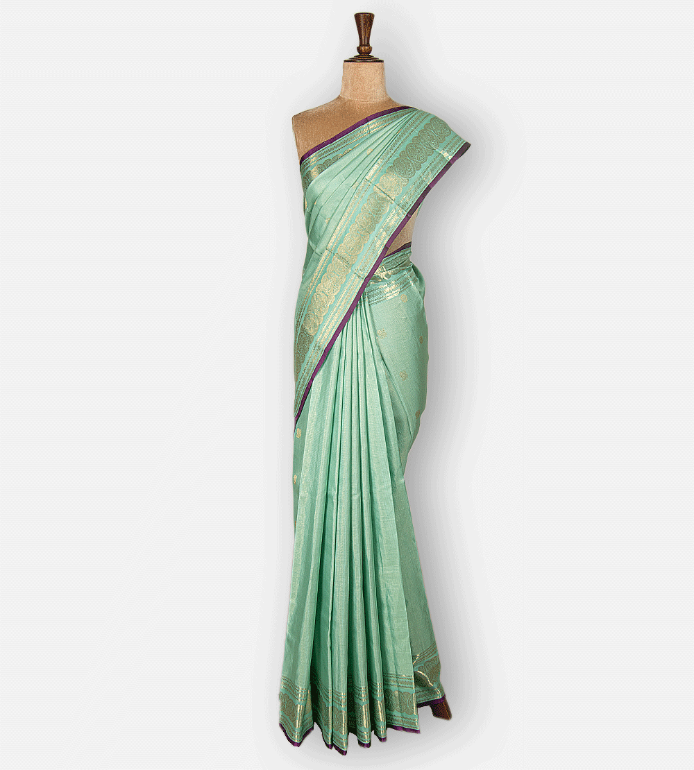 Pistachio Green Kanchipuram Silk Saree