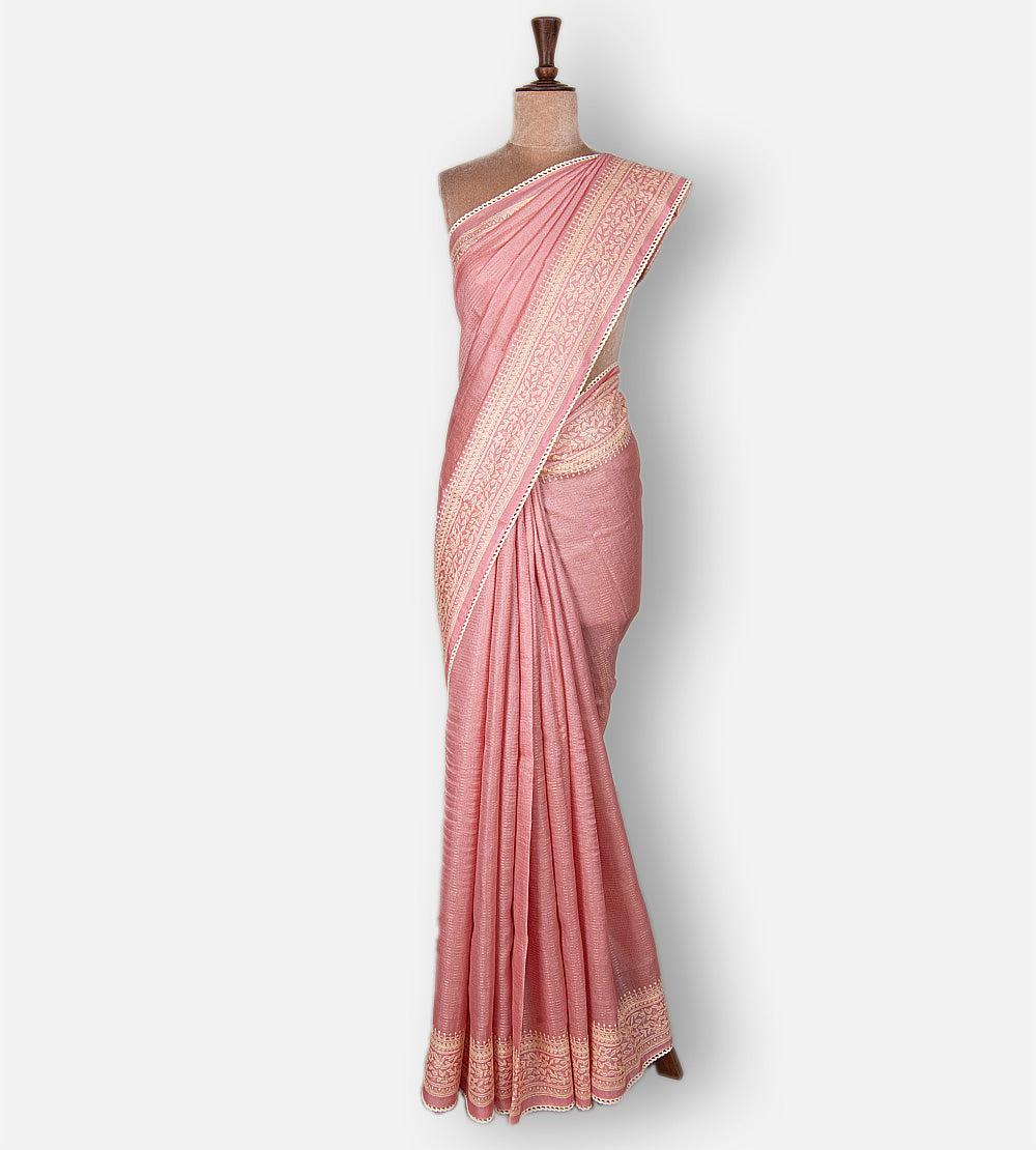 Pastel Pinnk Tussar Saree