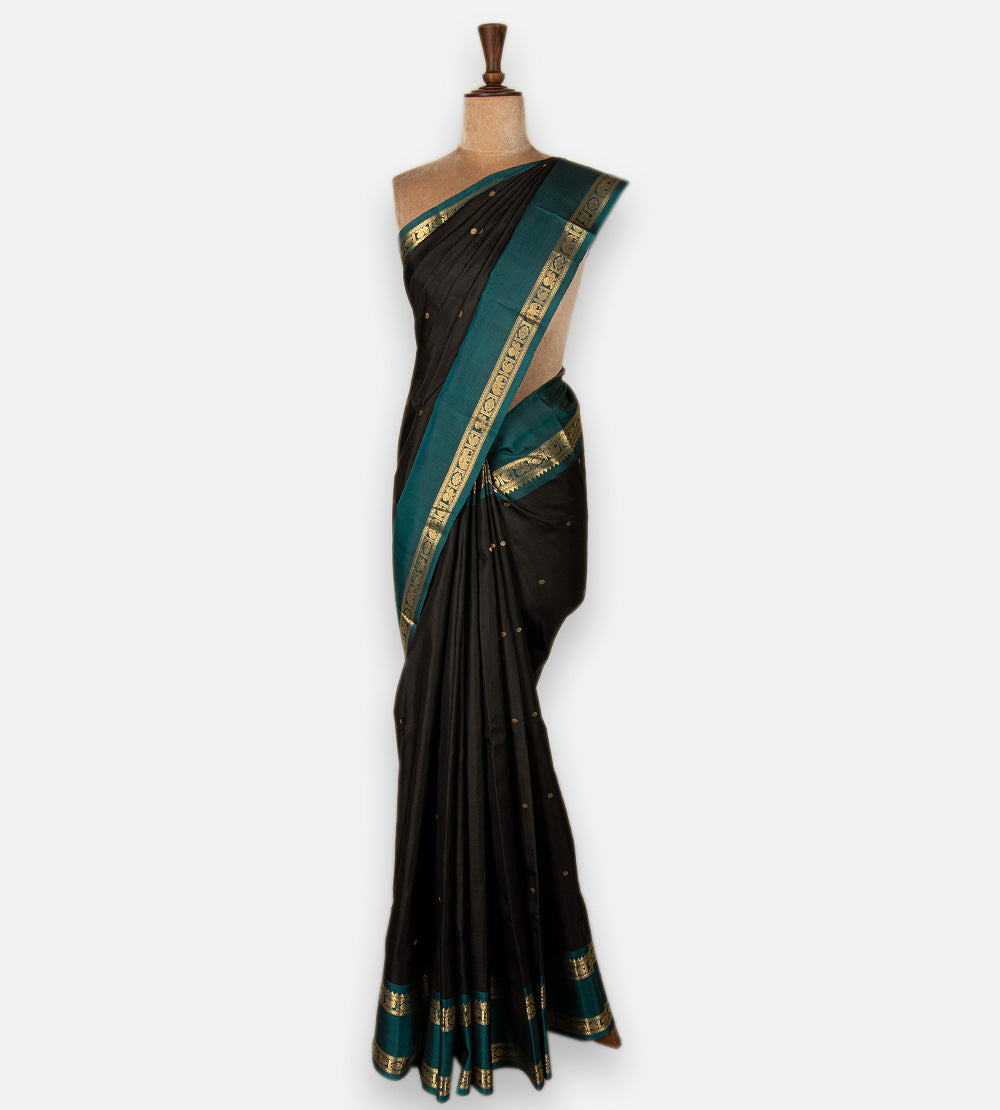 Black Kanchipuram Silk Saree