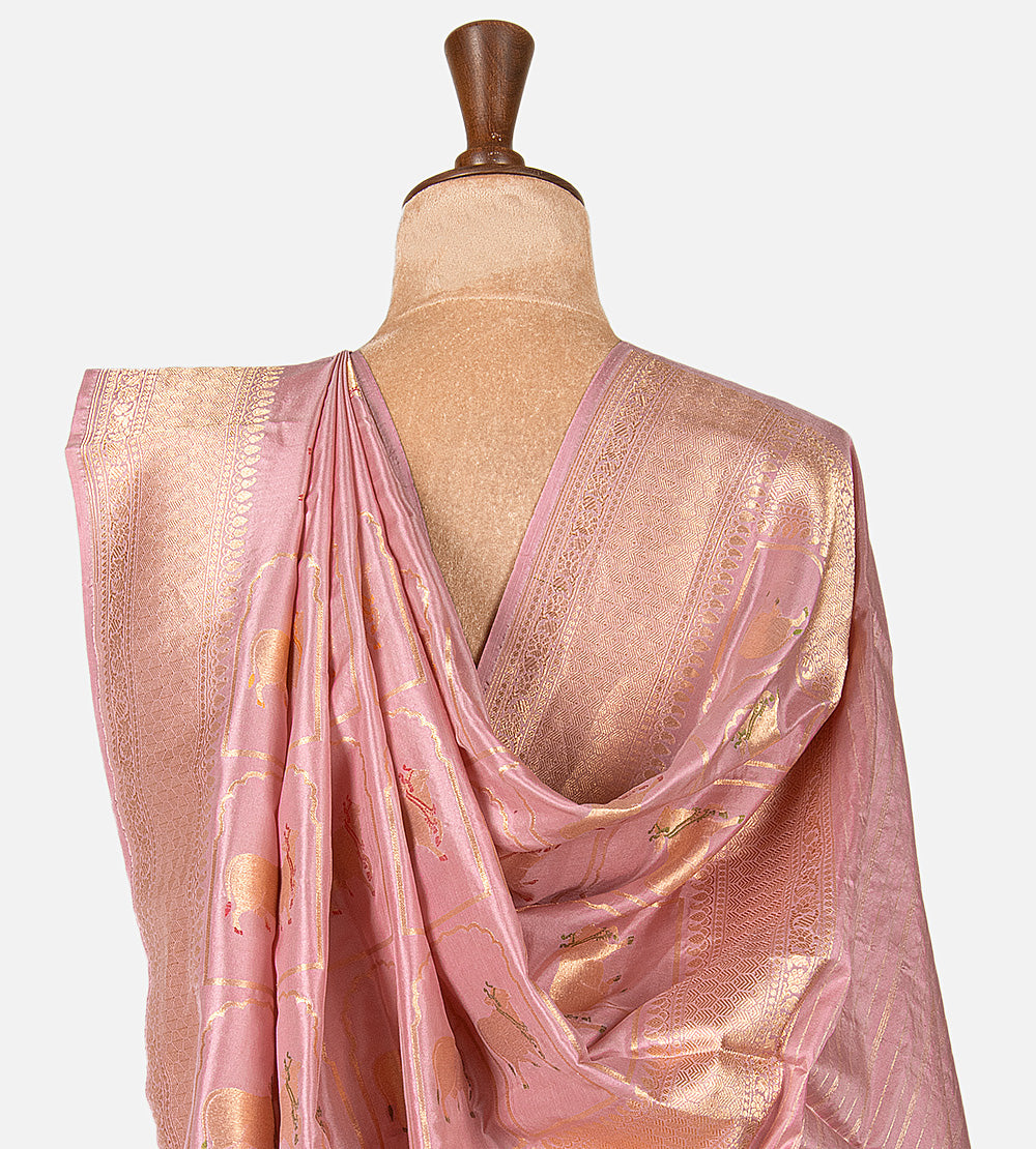 Light Pink Banarasi Silk Saree