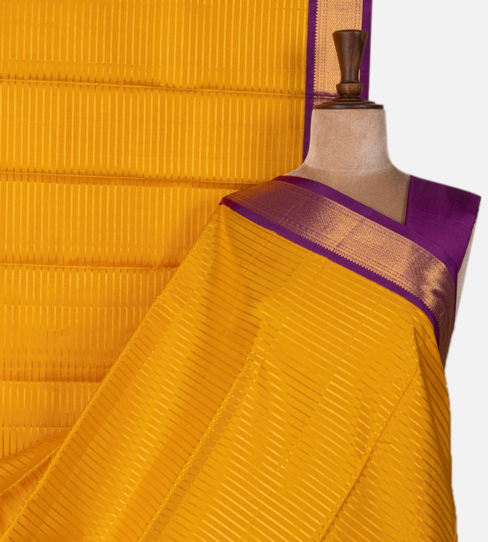 Yellow Kanchipuram Silk Saree