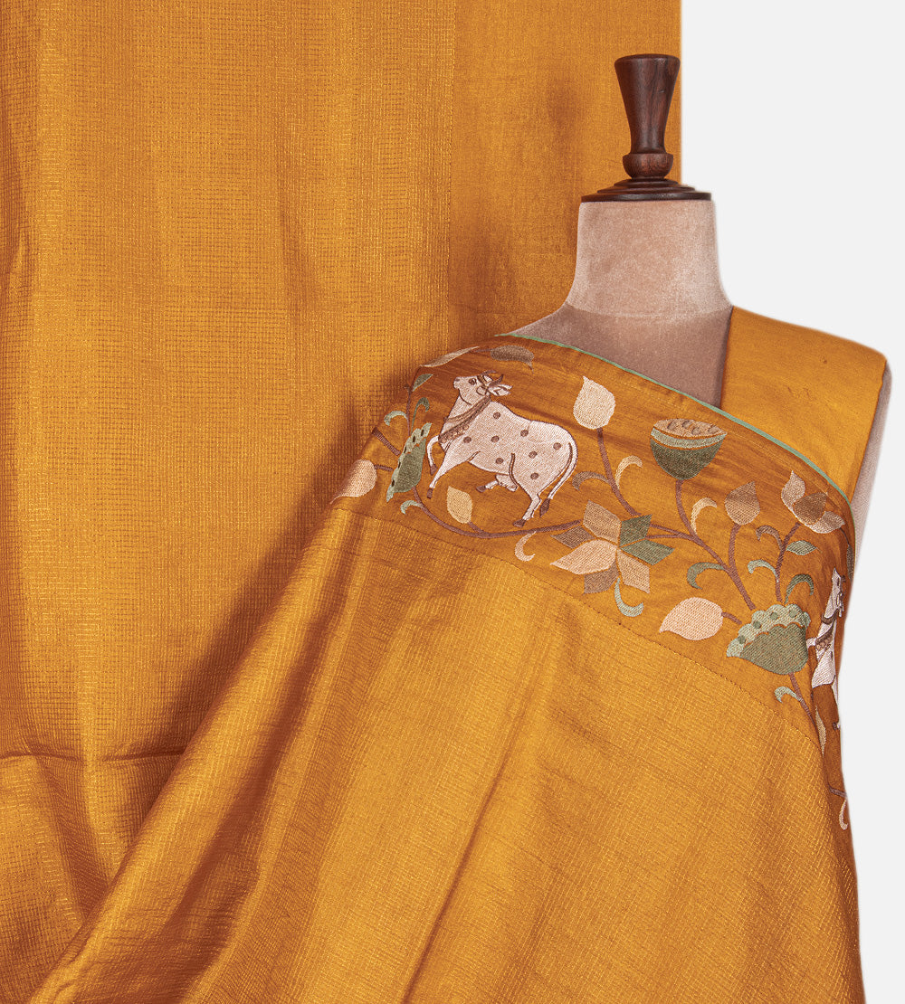 Yellow Tussar Saree